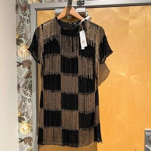 NWT Asos beaded fringe dress